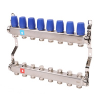 Коллектор MVI из нержавеющей стали в сборе без расходомеров 1"х3/4" ЕК PN10 8 вых.