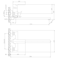 Смеситель Rossinka RS35-32PC для ванны универсальный