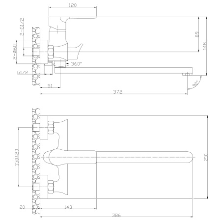 Смеситель Rossinka RS35-32PC для ванны универсальный