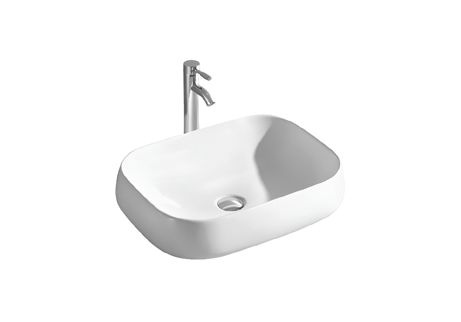 Раковина накладная Aquatek 560*420*140мм белый матовый