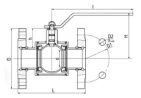 Кран шаровой LD КШЦФ Gas 080.016.П/П.02. из стали 20 Ду80 Ру1,6МПа L = 210