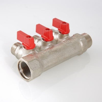 Коллектор Valtec с отсекающими кранами 3/4" х 1/2" 3 вых
