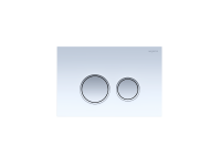 Панель смыва для инсталляции Aquatek Белая ободок хром клавиши круглые закаленное стекло