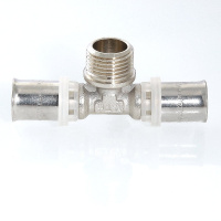 Пресс-фитинг Тройник Valtec с переходом на наружную резьбу 20х1/2"х16