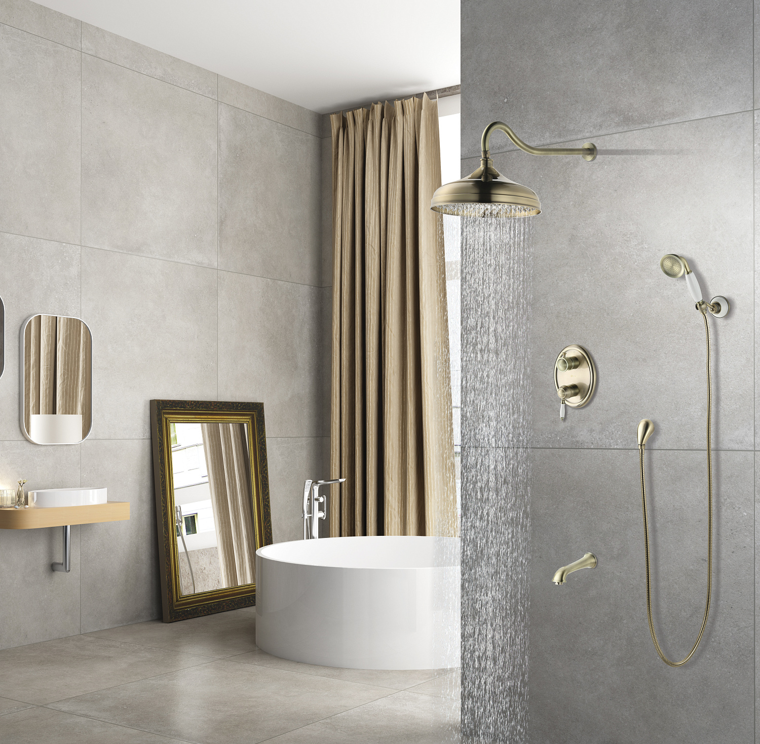 Смеситель Lemark Villa LM4822B для ванны и душа встраиваемый