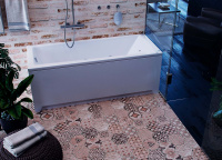 Акриловая прямоугольная ванна Aquatek Либра New 70 с фронтальным экраном (слив слева), без гидромассажа, сборно-разборный сварной каркас 170 см