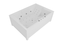 Акриловая прямоугольная ванна Aquatek Дорадо 190х130 без гидромассажа, вклеенный каркас c фронтальным экраном