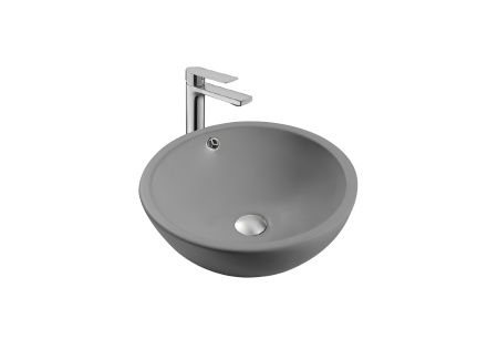 Раковина накладная Aquatek 440*440*175мм серый матовый