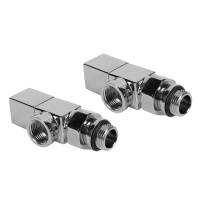 Набор дизайн-вентилей Royal Thermo CUBE хром 1/2" осевой