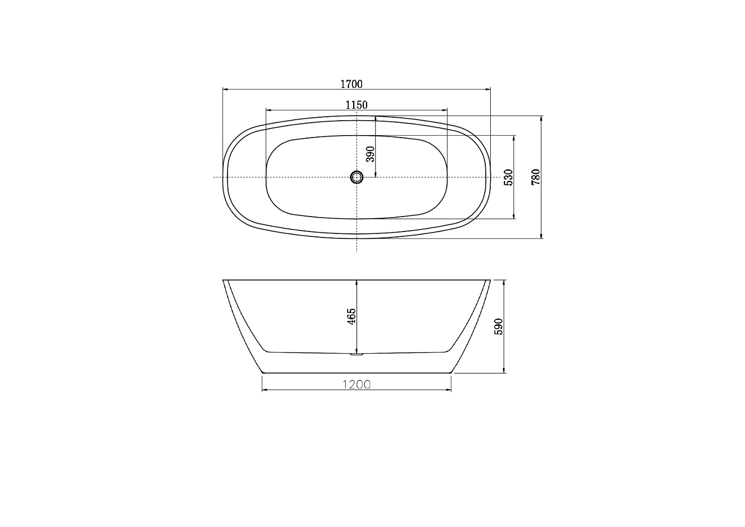 Ванна отдельностоящая Aquatek Тера 170х78