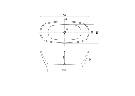 Ванна отдельностоящая Aquatek Тера 170х78