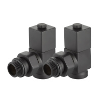 Набор дизайн-вентилей Royal Thermo CUBE угловой 1/2" Черный