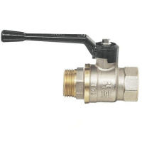 Кран шаровой латунный БАЗ Standart 11Б27п1 DN 20 PN 40 никелированный муфта-штуцер рычаг