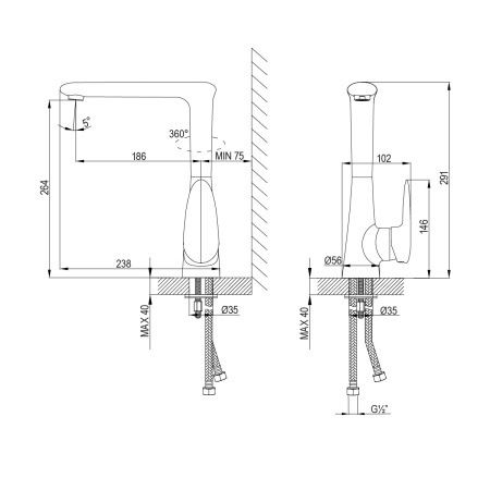 Смеситель Lemark Status LM4405C для кухни