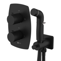 Смеситель Lemark Ursus LM7240BL термостатический с гигиеническим душем встраиваемый