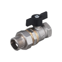 Кран шаровой латунный БАЗ Standart 11Б27п1 DN 20 PN 40 никелированный американка бабочка