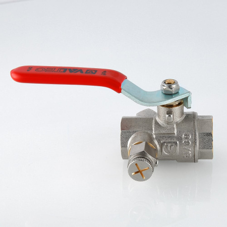 Кран шаровой Valtec муфтовый с дренажем и воздухоотводчиком 1"