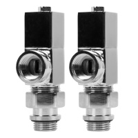 Набор дизайн-вентилей Royal Thermo CUBE хром 1/2" осевой