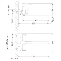 Смеситель Lemark Evitta LM0551C универсальный