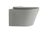 Унитаз подвесной безободковый Aquatek ВЕГА 525*360*320 с сиденьем Soft Close серый матовый
