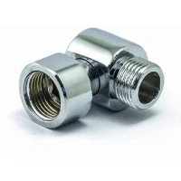 Соединение декоративное TIM угловое с накидной гайкой хром 1/2" *1/2"ш