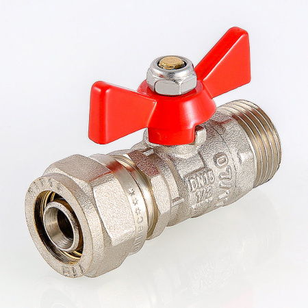 Кран шаровой Valtec с обжимным соединением и наружной резьбой