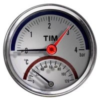 Термоманометр TIM аксиального подключения 1/2" 4 бар