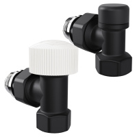 Набор термостатический Royal Thermo Design 1/2"М30х15 Черный угловой