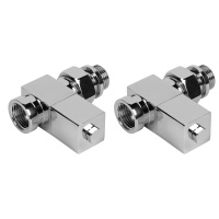 Набор дизайн-вентилей Royal Thermo CUBE хром 1/2" прямой