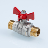 Кран шаровой Valtec ГОСТ с ручкой-бабочкой и наружной резьбой.