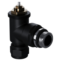 Набор термостатический Royal Thermo Design Pro 15мм М30х15 Черный угловой