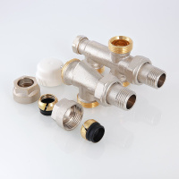 Регулирующий узел Valtec для подключения радиатора (комплект) 1/2" х 50% х 3/4 евроконус