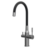 Смеситель Lemark Expert LM5083GMN-Black для кухни c гибким изливом с подключением к фильтру с питьевой водой