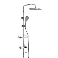 Смеситель Rossinka RS27-46 для ванны и душа с регулируемой высотой штанги поворотным изливом и лейкой Тропический дождь