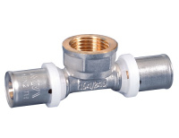 Пресс-фитинг Тройник MVI с переходом на внутреннюю резьбу 16х1/2"х16 PN16