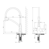 Смеситель Lemark Comfort LM3070C для кухни с подключением к фильтру с питьевой водой Хром/Желтый