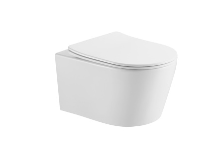 Унитаз подвесной безободковый Aquatek ОБЕРОН AQ1363W-00 531*360*344 с сиденьем Soft Close