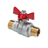 Кран шаровой Valtec ГОСТ с ручкой-бабочкой и наружной резьбой.