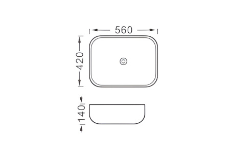 Раковина накладная Aquatek 560*420*140мм черный матовый