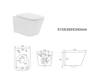 Унитаз подвесной безободковый Aquatek ЛИБРА 510*345*340 сиденье легкосъемное с микролифтом, смыв ТОРНАДО