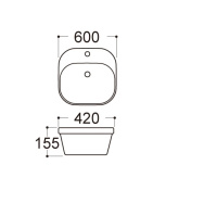 Раковина накладная Aquatek Амадео для установки на столешницу 420*155мм 50 см