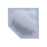 Акриловая угловая ванна Aquatek Лира 150х150 без гидромассажа, вклеенный цельносварной металлический каркас c фронтальным экраном