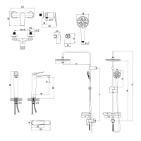 Комплект для ванной комнаты Lemark Bronx LM3789GM 3 в 1