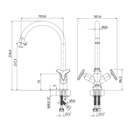 Смеситель Lemark Plus Spirit LM1905C для кухни