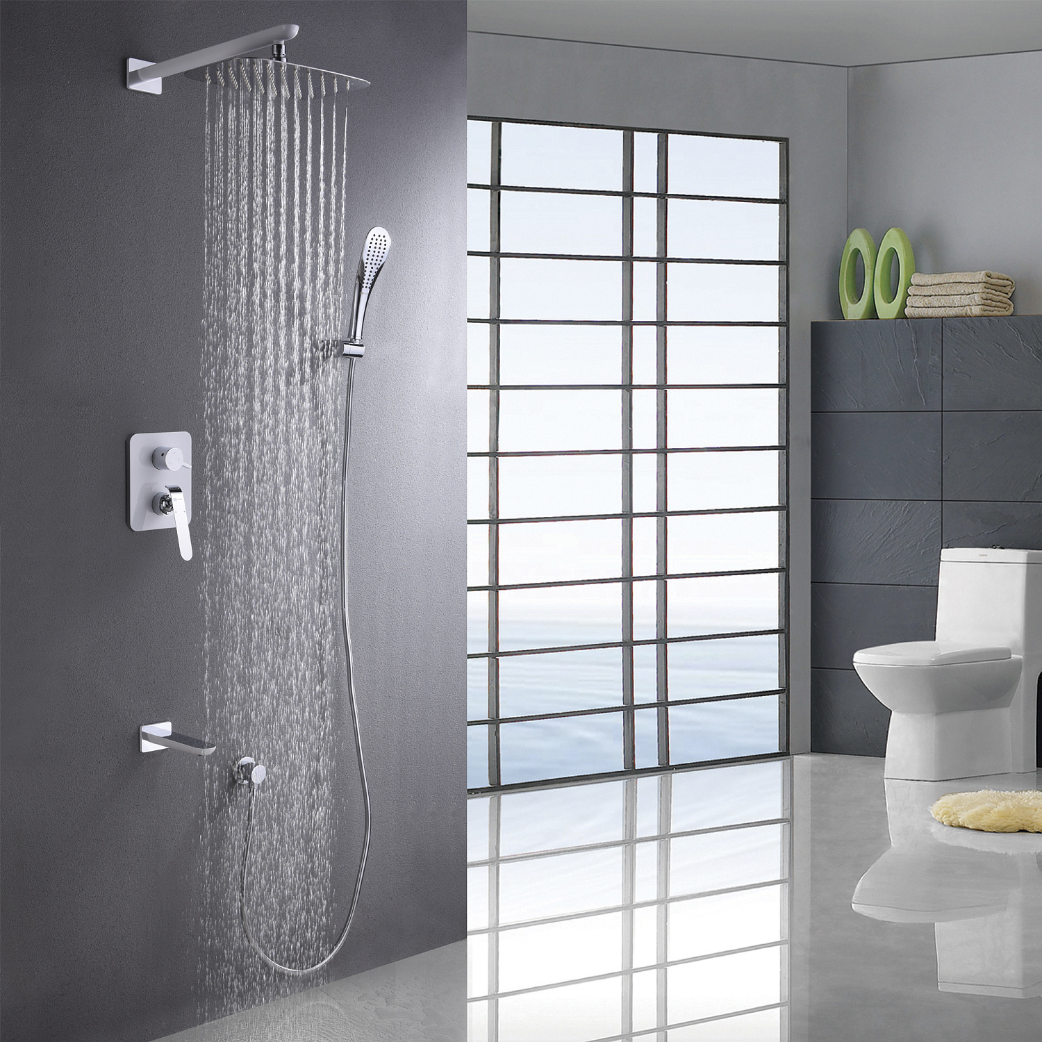 Смеситель Lemark Melange LM4922CW для ванны и душа встраиваемый