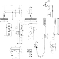 Смеситель Lemark Ursus LM7242BL для ванны и душа термостатический встраиваемый