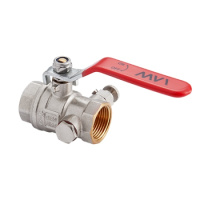 Кран шаровой MVI с дренажем и воздухоотводчиком с ручкой резьба внутренняя-внутренняя PN40 1 1/4"