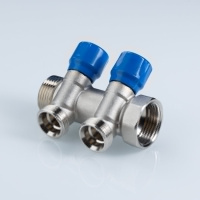 Коллектор Valtec с регулирующими вентилями и комплектом ручек 4 вых