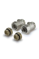 Узел прямой для нижнего подключения радиатора TIM c комплектом адаптеров с шаровым краном 1/2" x 3/4"