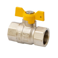 Кран шаровой MVI газовый полнопроходной с ручкой-бабочкой резьба внутренняя-внутренняя PN25 1/2"